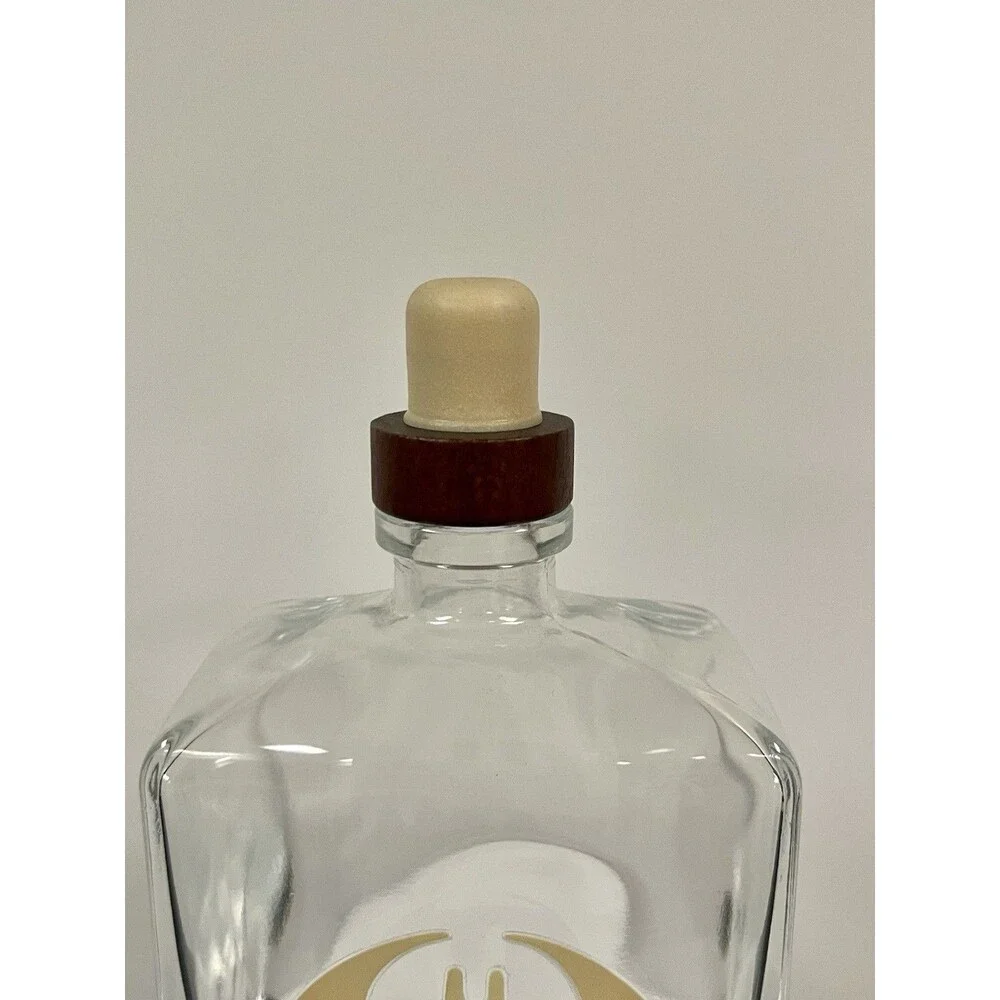 Glass Rectangular Decanter Set with Batman Motif & Wooden Stoppers